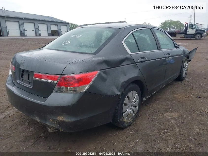 2012 Honda Accord 2.4 Lx VIN: 1HGCP2F34CA205455 Lot: 39305251