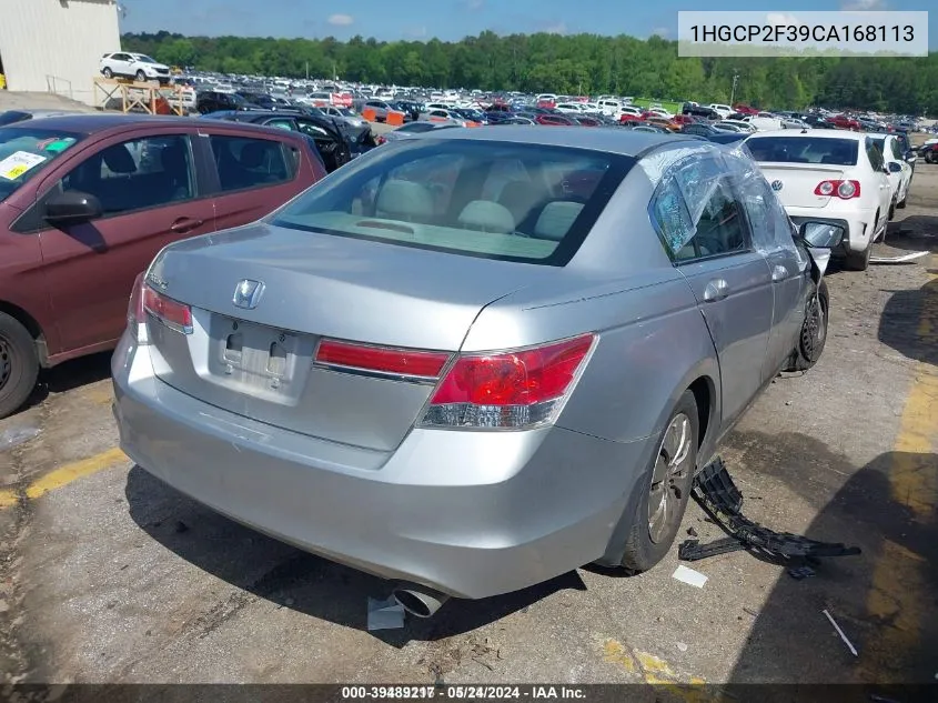 2012 Honda Accord 2.4 Lx VIN: 1HGCP2F39CA168113 Lot: 39489217