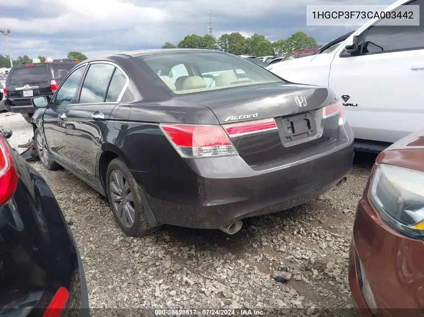 2012 Honda Accord 3.5 Ex VIN: 1HGCP3F73CA003442 Lot: 39498617