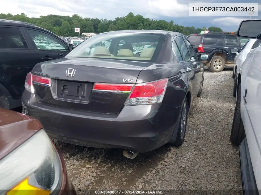 2012 Honda Accord 3.5 Ex VIN: 1HGCP3F73CA003442 Lot: 39498617