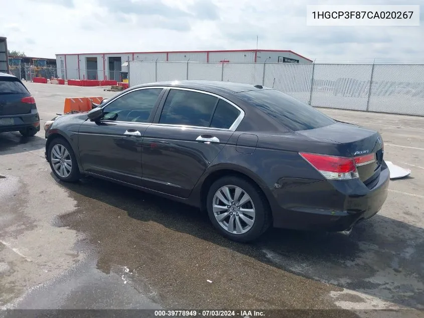 1HGCP3F87CA020267 2012 Honda Accord 3.5 Ex-L