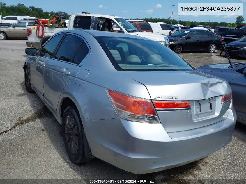 2012 Honda Accord 2.4 Lx VIN: 1HGCP2F34CA235877 Lot: 39845401