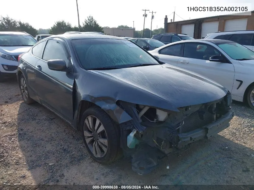 1HGCS1B35CA002105 2012 Honda Accord 2.4 Lx-S