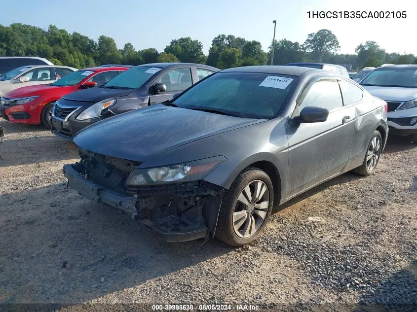 1HGCS1B35CA002105 2012 Honda Accord 2.4 Lx-S