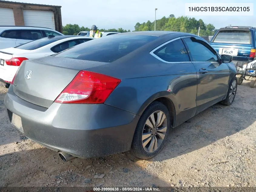 1HGCS1B35CA002105 2012 Honda Accord 2.4 Lx-S