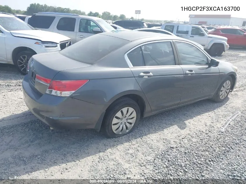 1HGCP2F3XCA163700 2012 Honda Accord 2.4 Lx