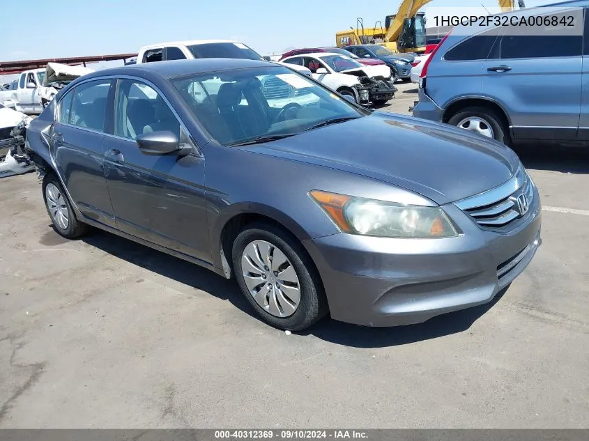 1HGCP2F32CA006842 2012 Honda Accord Lx