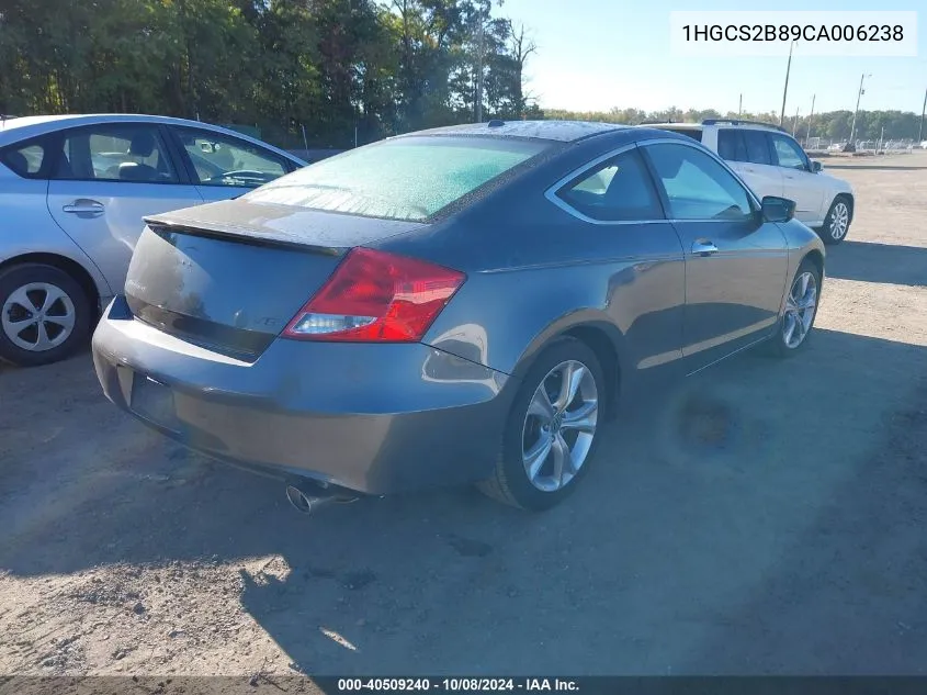 1HGCS2B89CA006238 2012 Honda Accord Exl