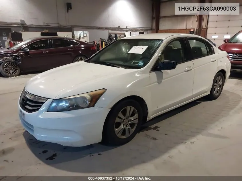 2012 Honda Accord 2.4 Se VIN: 1HGCP2F63CA090003 Lot: 40637352