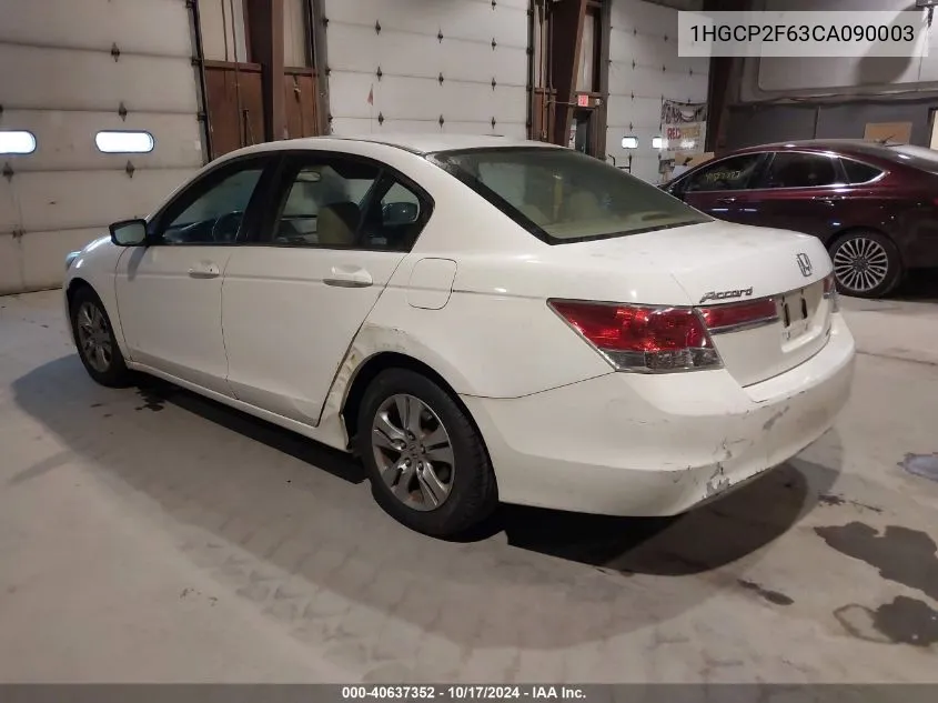 2012 Honda Accord 2.4 Se VIN: 1HGCP2F63CA090003 Lot: 40637352