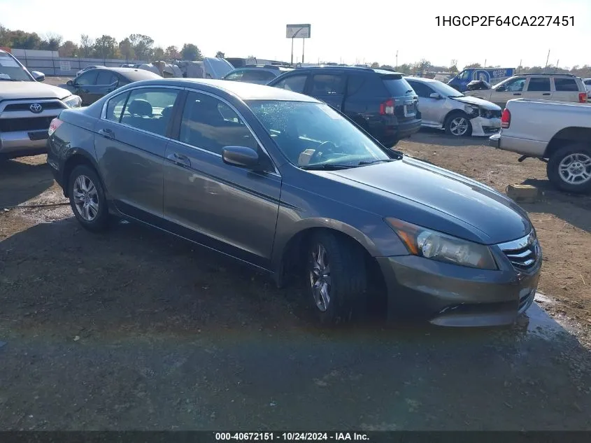 1HGCP2F64CA227451 2012 Honda Accord 2.4 Se