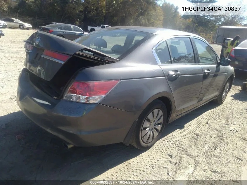 1HGCP2F34CA130837 2012 Honda Accord 2.4 Lx