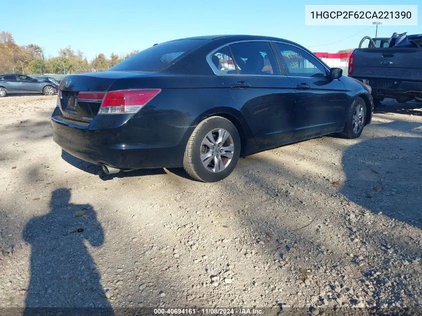 2012 Honda Accord 2.4 Se VIN: 1HGCP2F62CA221390 Lot: 40694161