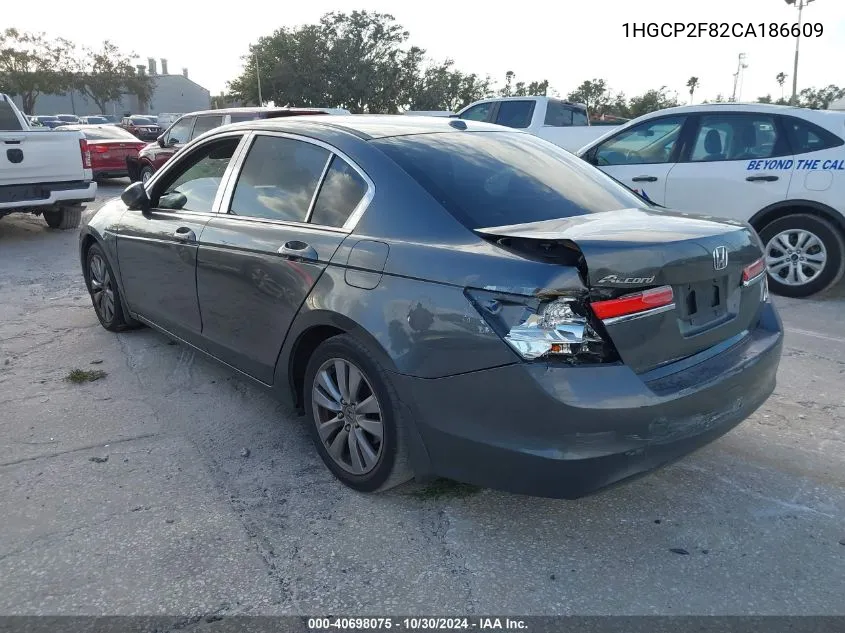 2012 Honda Accord 2.4 Ex-L VIN: 1HGCP2F82CA186609 Lot: 40698075