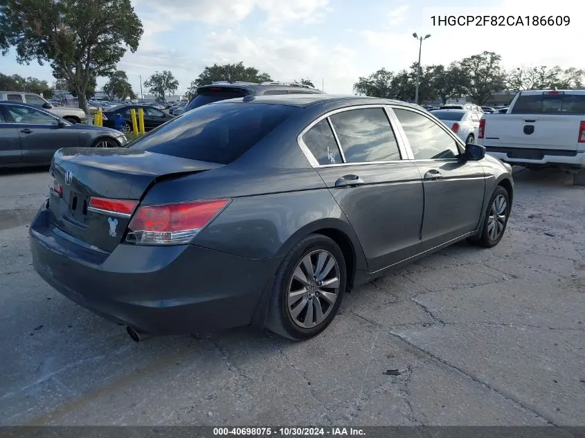 2012 Honda Accord 2.4 Ex-L VIN: 1HGCP2F82CA186609 Lot: 40698075