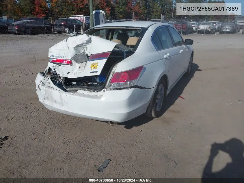 2012 Honda Accord 2.4 Se VIN: 1HGCP2F65CA017389 Lot: 40700658