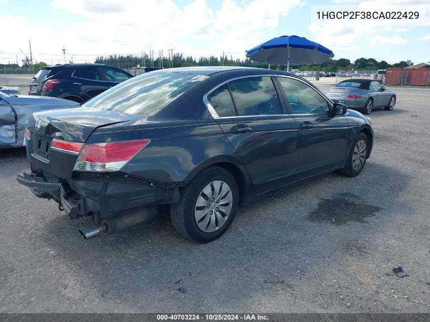 1HGCP2F38CA022429 2012 Honda Accord 2.4 Lx