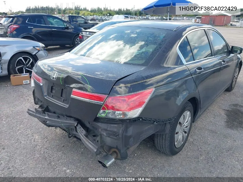 1HGCP2F38CA022429 2012 Honda Accord 2.4 Lx