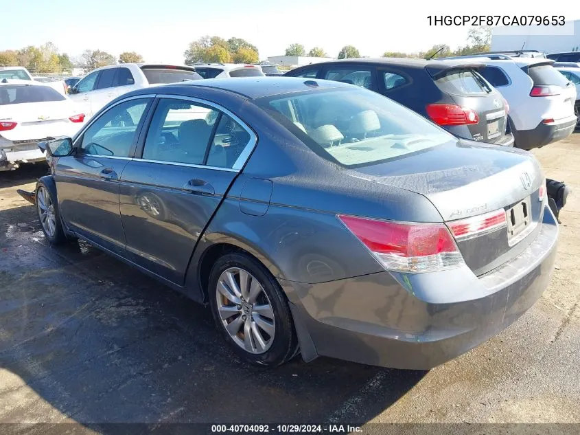 2012 Honda Accord 2.4 Ex-L VIN: 1HGCP2F87CA079653 Lot: 40704092