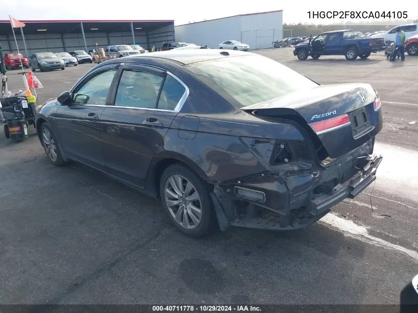 2012 Honda Accord 2.4 Ex-L VIN: 1HGCP2F8XCA044105 Lot: 40711778