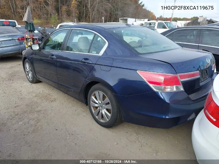 2012 Honda Accord 2.4 Ex-L VIN: 1HGCP2F8XCA119675 Lot: 40712185