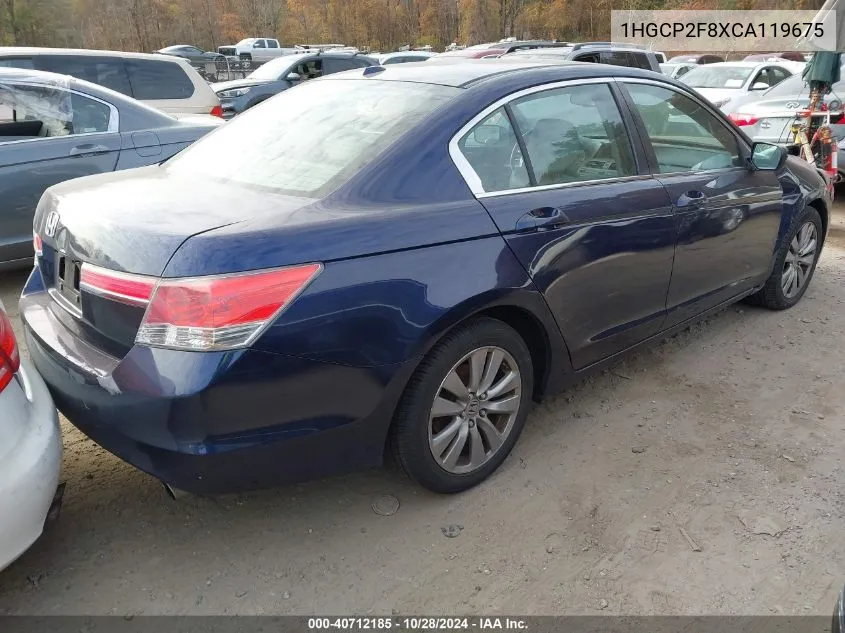 2012 Honda Accord 2.4 Ex-L VIN: 1HGCP2F8XCA119675 Lot: 40712185