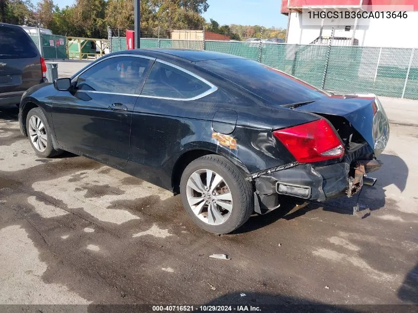 2012 Honda Accord 2.4 Lx-S VIN: 1HGCS1B36CA013646 Lot: 40716521