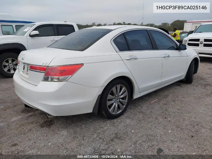 2012 Honda Accord 3.5 Ex-L VIN: 1HGCP3F89CA025146 Lot: 40733405