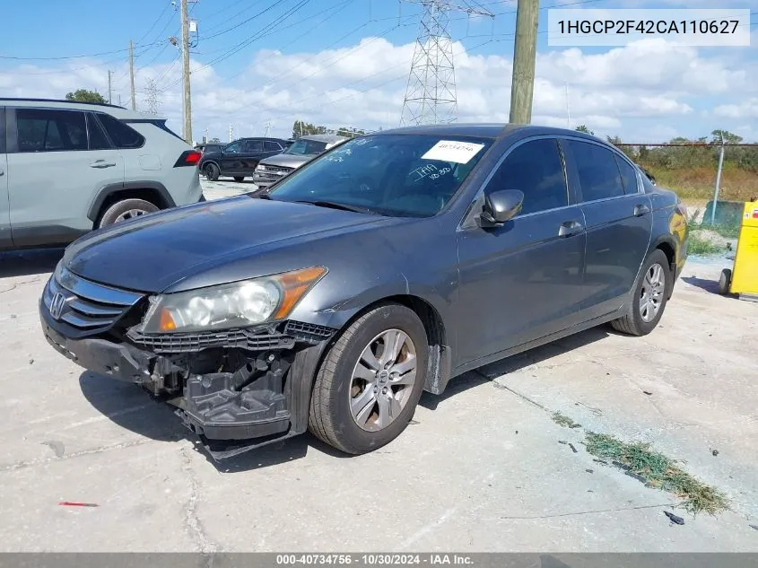 2012 Honda Accord 2.4 Lx-P VIN: 1HGCP2F42CA110627 Lot: 40734756