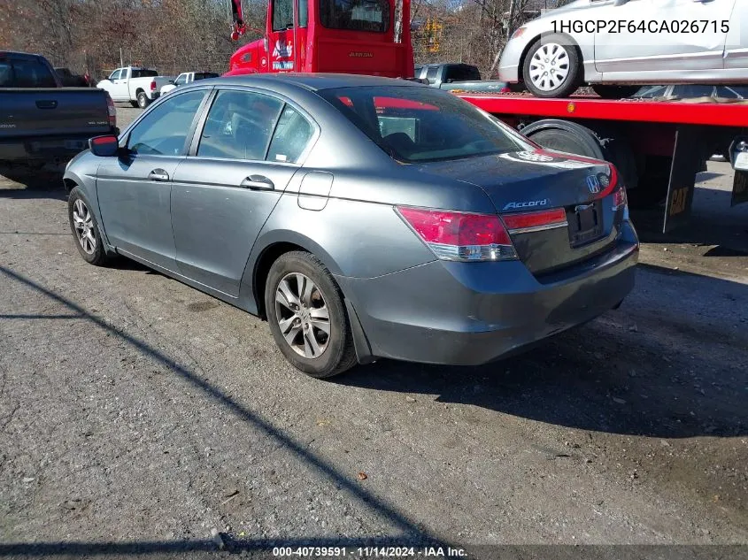 2012 Honda Accord 2.4 Se VIN: 1HGCP2F64CA026715 Lot: 40739591