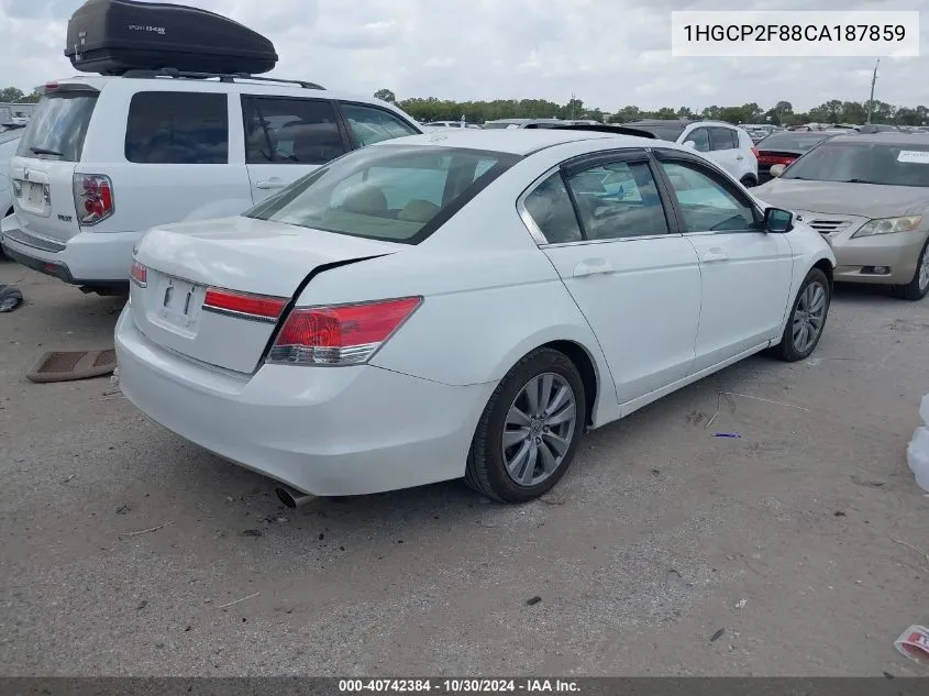 2012 Honda Accord 2.4 Ex-L VIN: 1HGCP2F88CA187859 Lot: 40742384