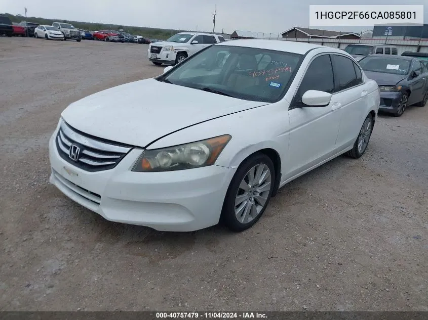 2012 Honda Accord 2.4 Se VIN: 1HGCP2F66CA085801 Lot: 40757479