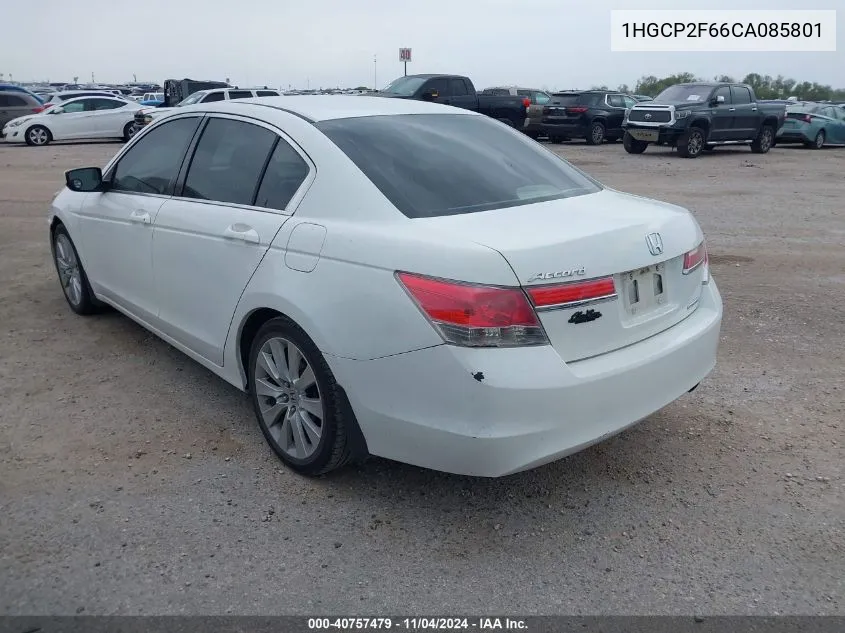 2012 Honda Accord 2.4 Se VIN: 1HGCP2F66CA085801 Lot: 40757479