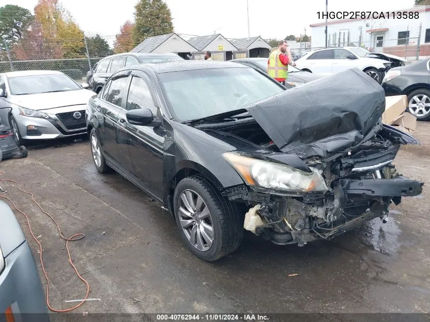 2012 Honda Accord 2.4 Ex-L VIN: 1HGCP2F87CA113588 Lot: 40762944