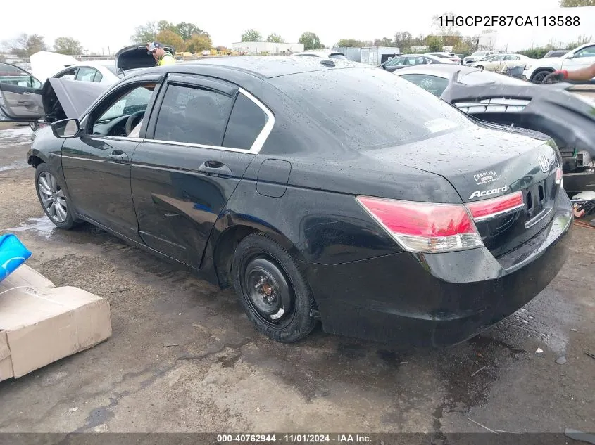 2012 Honda Accord 2.4 Ex-L VIN: 1HGCP2F87CA113588 Lot: 40762944