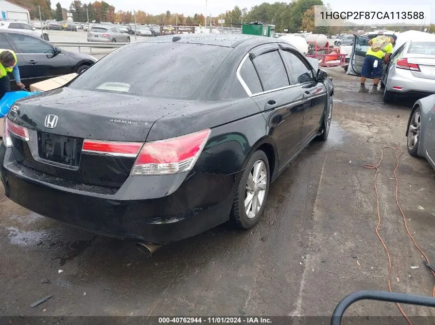 2012 Honda Accord 2.4 Ex-L VIN: 1HGCP2F87CA113588 Lot: 40762944