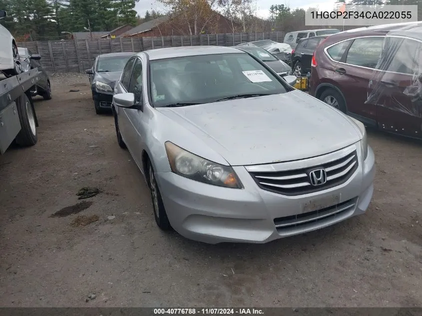 2012 Honda Accord 2.4 Lx VIN: 1HGCP2F34CA022055 Lot: 40776788