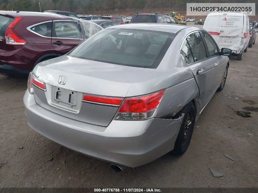 2012 Honda Accord 2.4 Lx VIN: 1HGCP2F34CA022055 Lot: 40776788