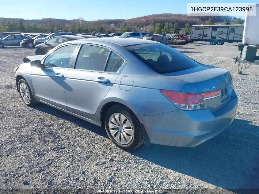 2012 Honda Accord 2.4 Lx VIN: 1HGCP2F39CA123995 Lot: 40815173