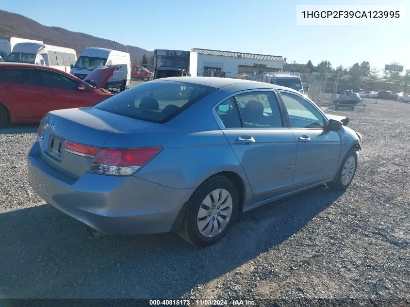 2012 Honda Accord 2.4 Lx VIN: 1HGCP2F39CA123995 Lot: 40815173