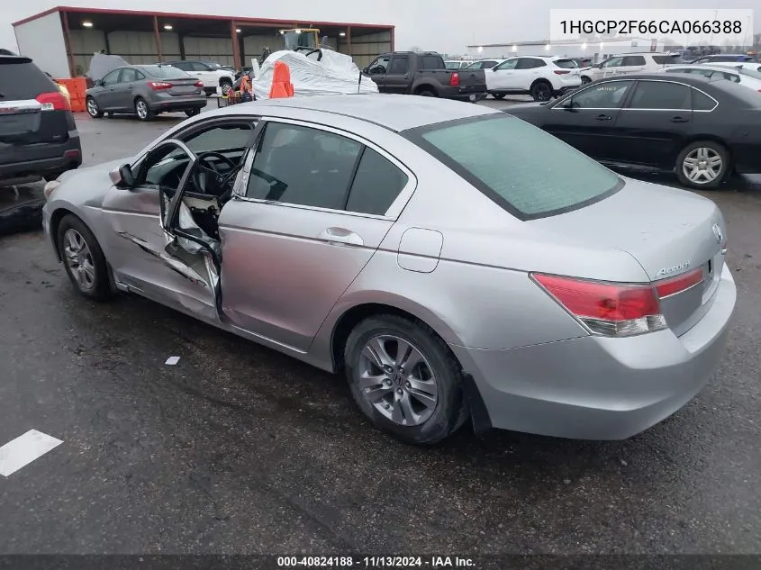 2012 Honda Accord 2.4 Se VIN: 1HGCP2F66CA066388 Lot: 40824188