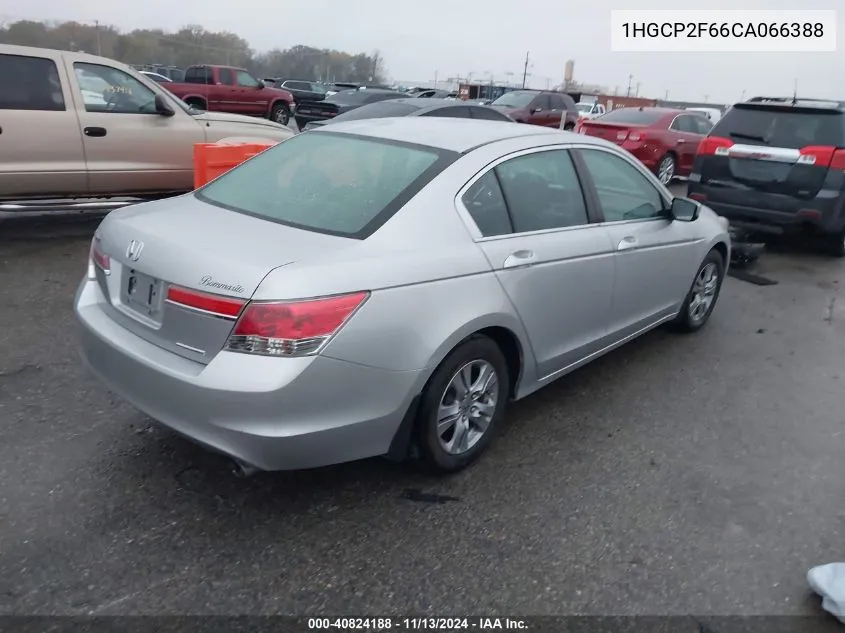 2012 Honda Accord 2.4 Se VIN: 1HGCP2F66CA066388 Lot: 40824188