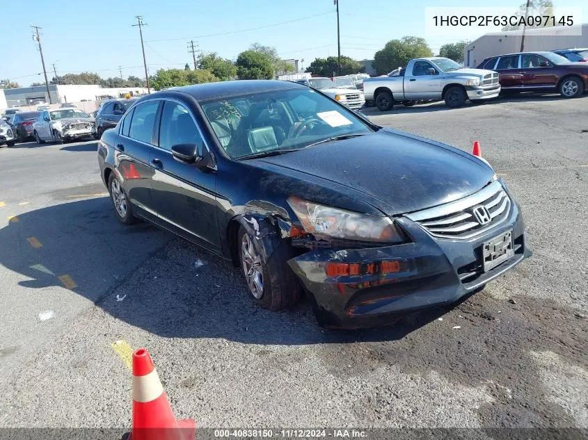 2012 Honda Accord 2.4 Se VIN: 1HGCP2F63CA097145 Lot: 40838150