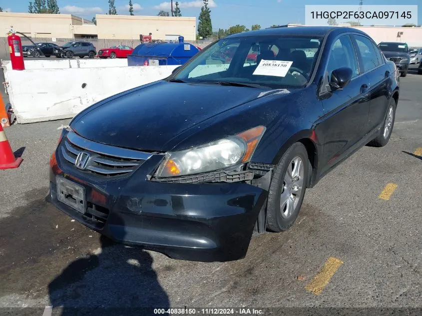 2012 Honda Accord 2.4 Se VIN: 1HGCP2F63CA097145 Lot: 40838150