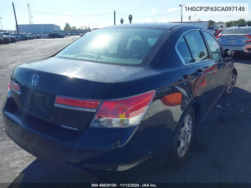 2012 Honda Accord 2.4 Se VIN: 1HGCP2F63CA097145 Lot: 40838150