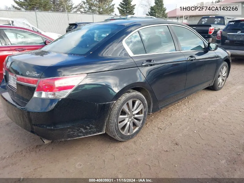 2012 Honda Accord 2.4 Ex VIN: 1HGCP2F74CA143266 Lot: 40839931