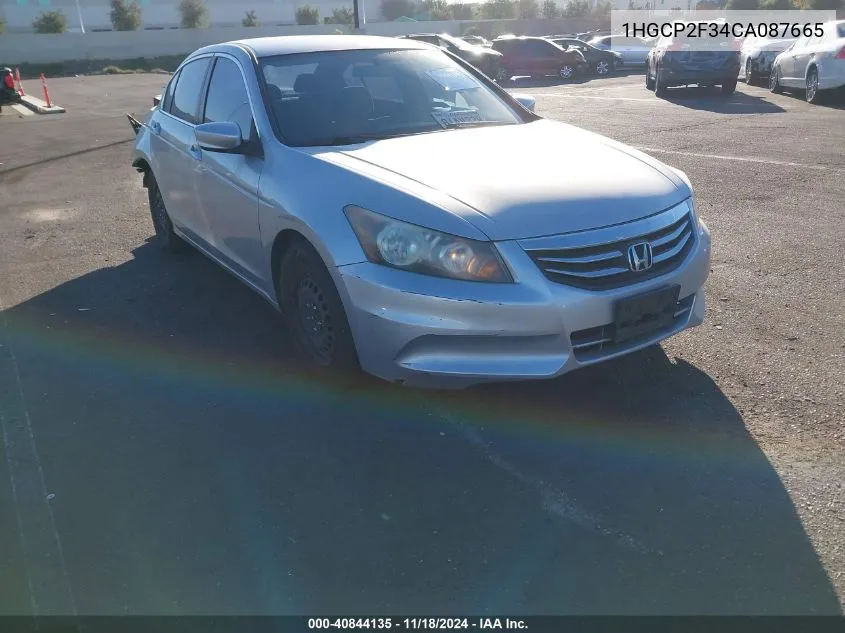 2012 Honda Accord 2.4 Lx VIN: 1HGCP2F34CA087665 Lot: 40844135