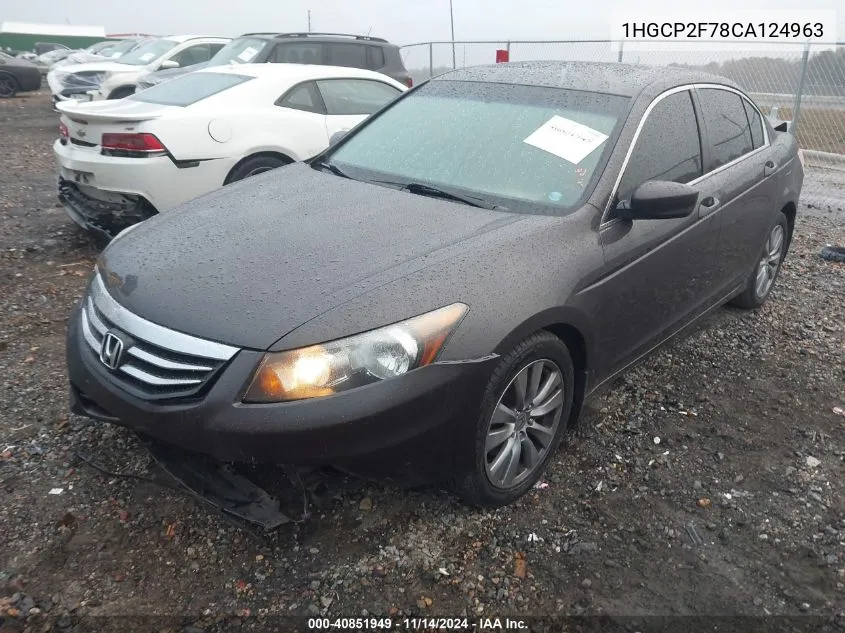 2012 Honda Accord 2.4 Ex VIN: 1HGCP2F78CA124963 Lot: 40851949