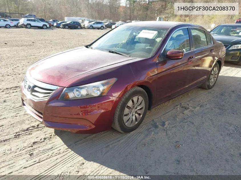 2012 Honda Accord 2.4 Lx VIN: 1HGCP2F30CA208370 Lot: 40858618