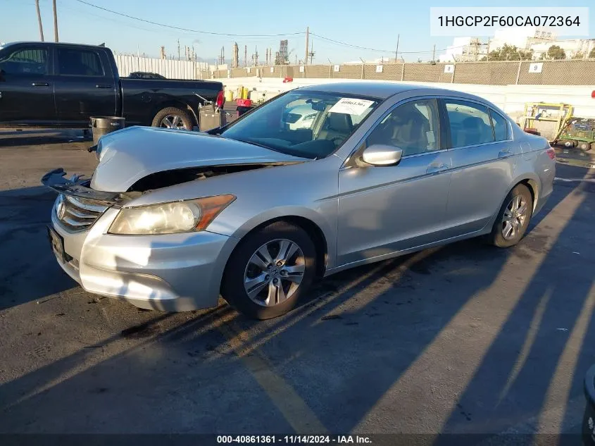 2012 Honda Accord 2.4 Se VIN: 1HGCP2F60CA072364 Lot: 40861361